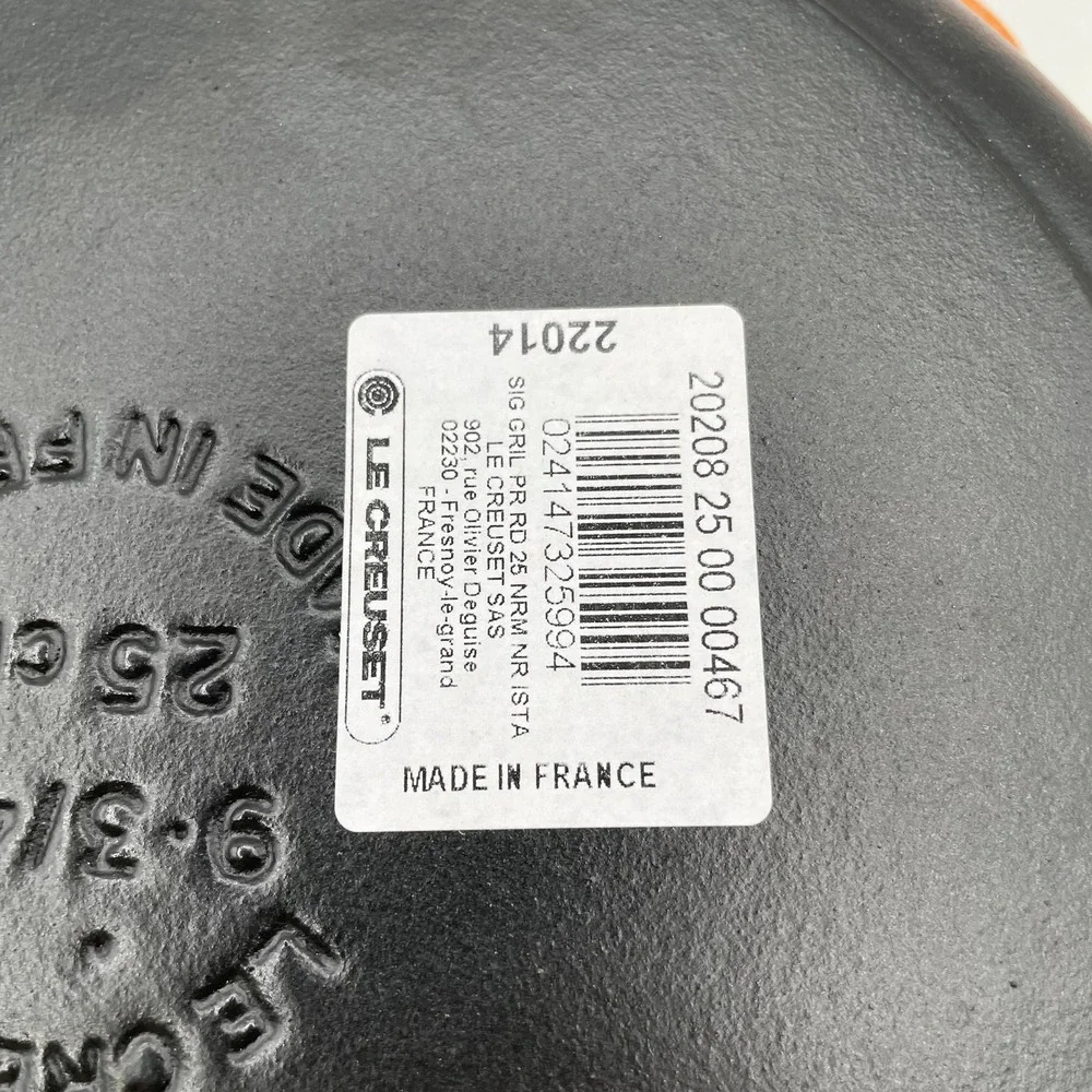 Le Creuset Enameled 9.75in 25cm Deep Grill Pan Round Matte Black Cast Iron